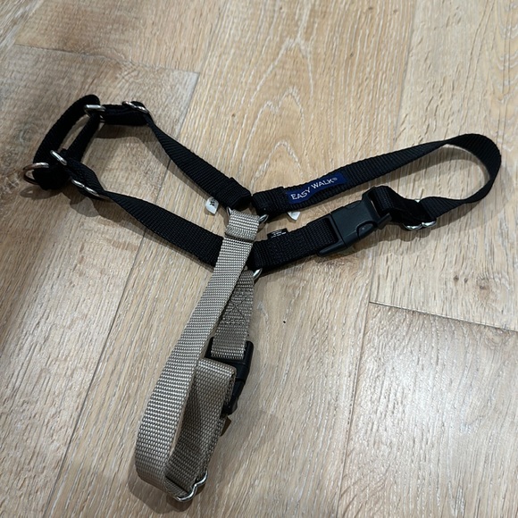 Easy Walk Black Tan Adjustable No Pull Dog Harness Medium - Picture 1 of 8